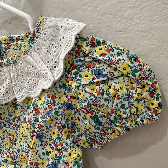 NWT Little Bird by Jools Oliver Ditsy Floral Eyelet Collar Short Sleeve Shirt - Picture 2 of 8